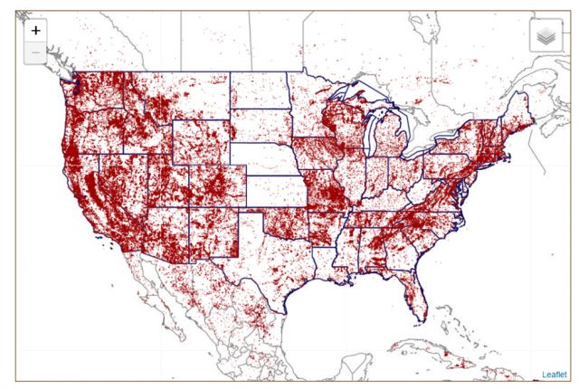 Interactive map of mineral resources and mines across the United States