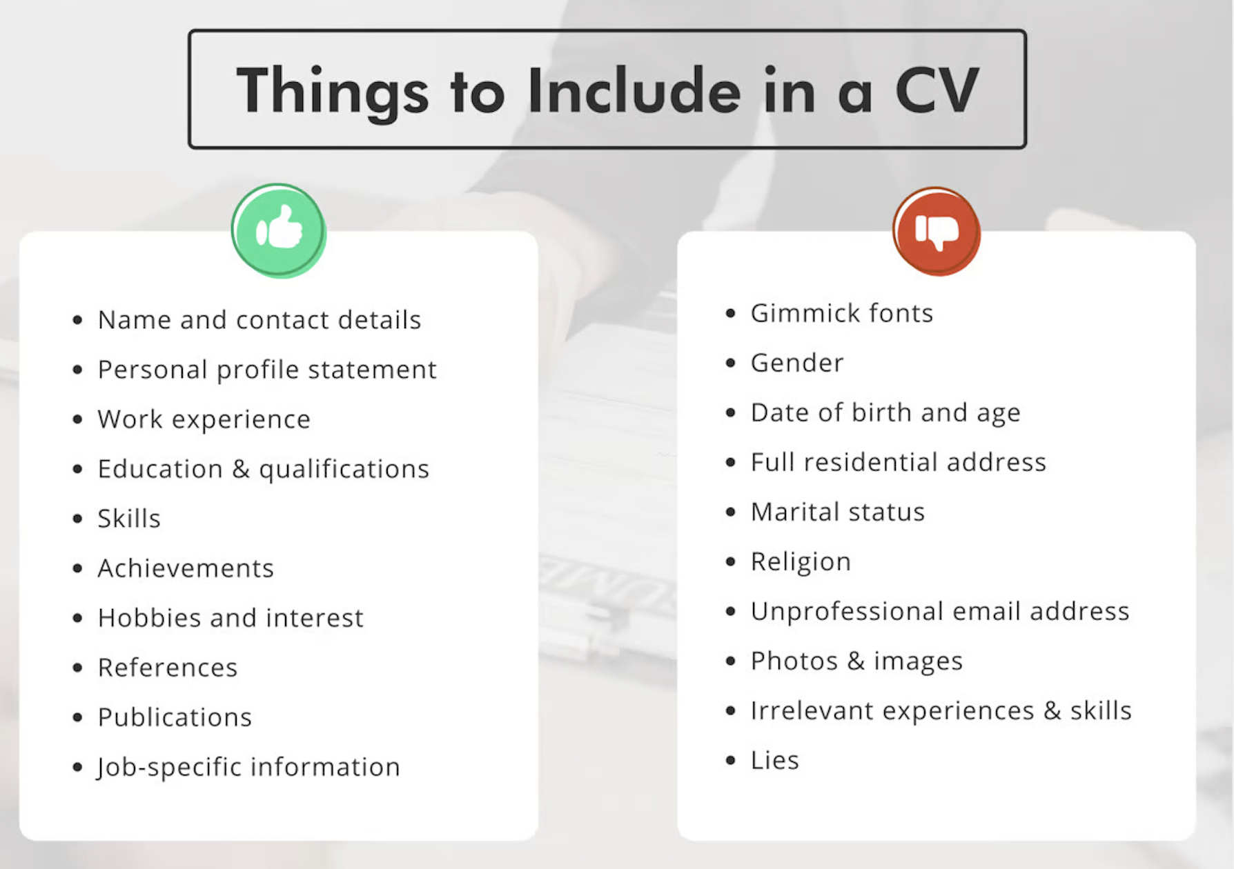 What to Include in a CV – Everything You Should Put in Your CV | CakeResume