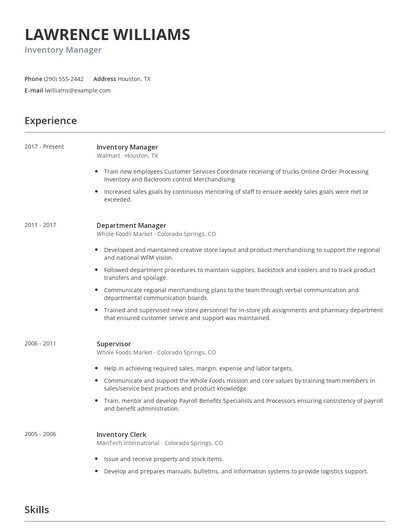 Inventory Manager Resume Examples and Templates That Got Jobs In 2023 - Zippia