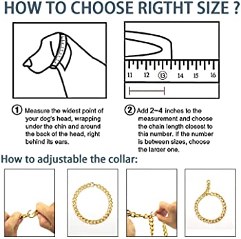 Silver Dog Chain Collar-3/4 Inch （20mm）Width Cuban Link Durable Dog Necklace, Cute Fashion Pet Collar for Pit Bulldog, Light Metal Jewelry Bold Chain ...