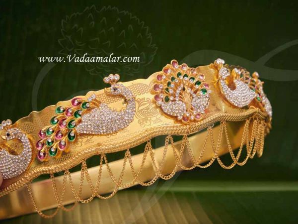 Oddiyanam Peacock Design Hip Chain Kamarband Indian Bridal Jewellery Buy Now | Kerala Traditional jewellery