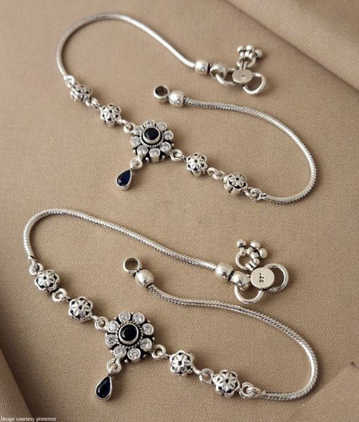 Top 20 Modern Silver Anklets With Stones For Woman ... Girls Trendy Fashion 