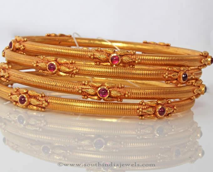 Gold Antique Bangle Sets from PNG Jewellers