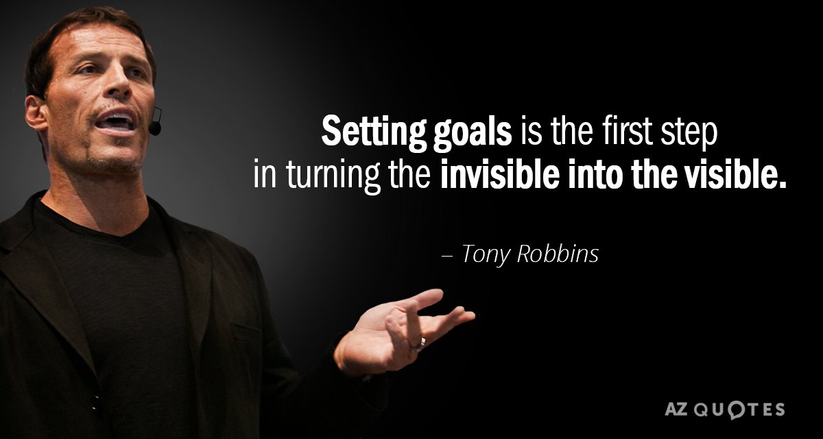 Tony Robbins quote: Setting goals is the first step in turning the invisible ...|Sales Performance Quotes