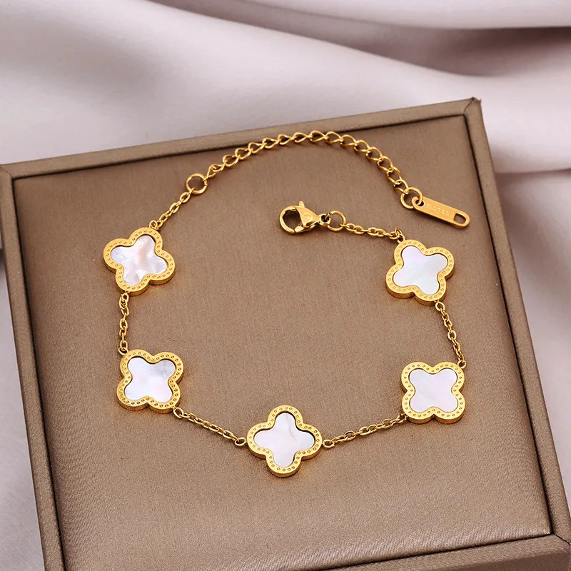 Adjustable Gold Clover Bracelet For Women Cute Charm Link Design Perfect Gift Bvla Jewelry From Essentialsforhome, $11.21 | DHgate.Com