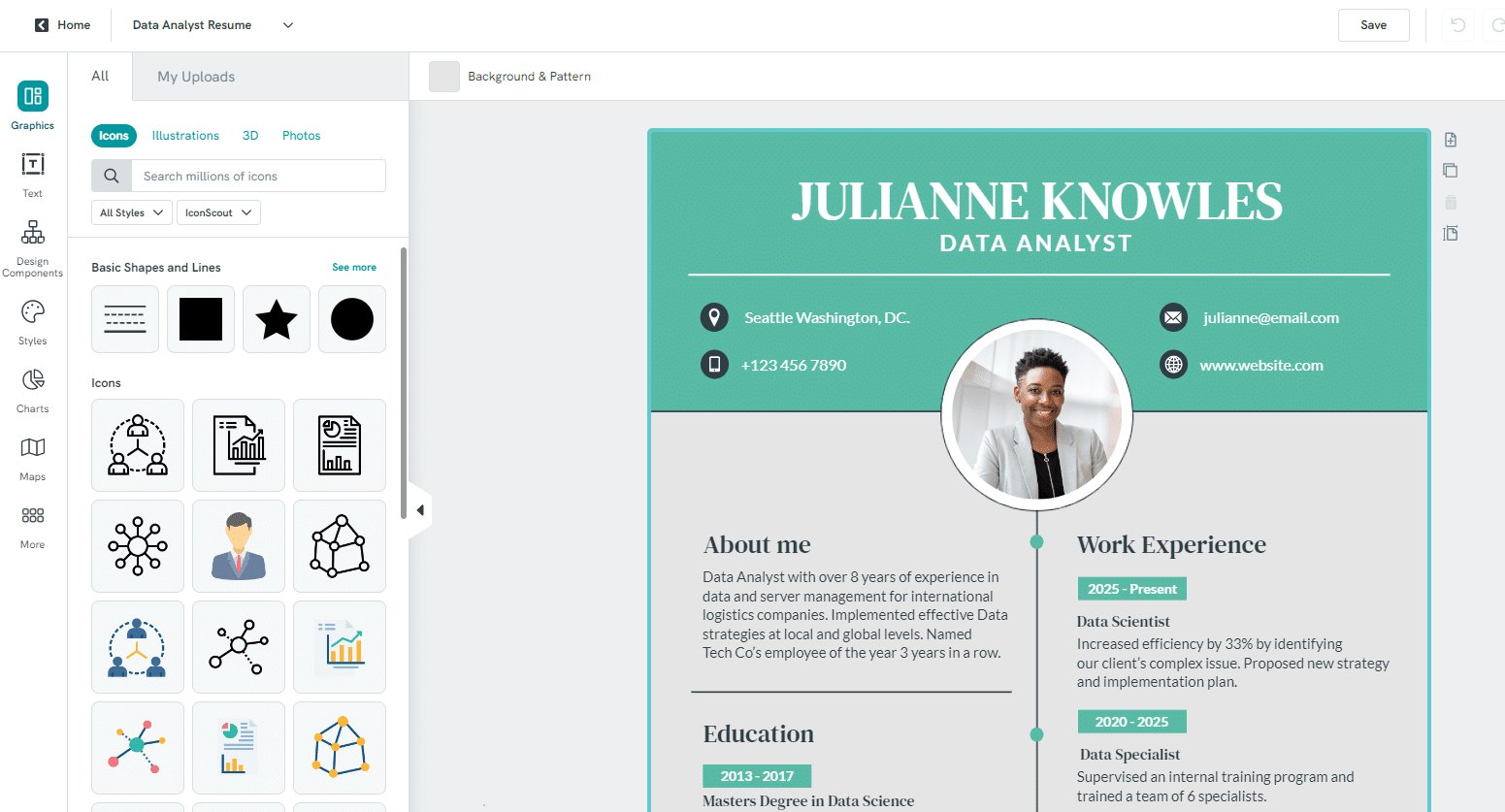 Resume Maker With Editable Templates | Piktochart - Piktochart