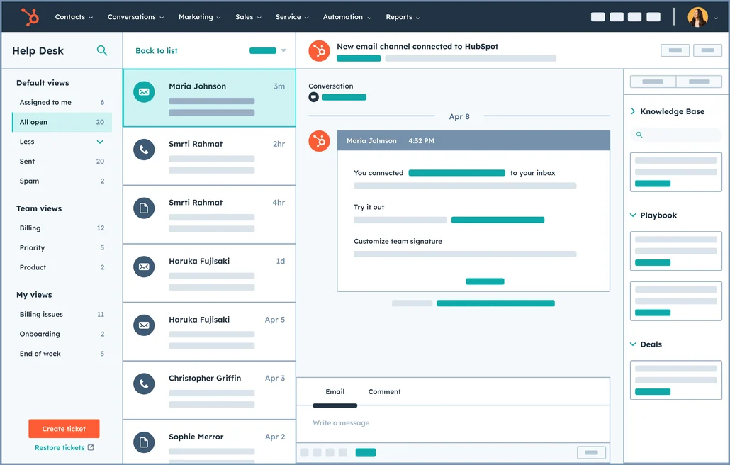 Assist Customers Faster With Help Desk Software | HubSpot | Back office 