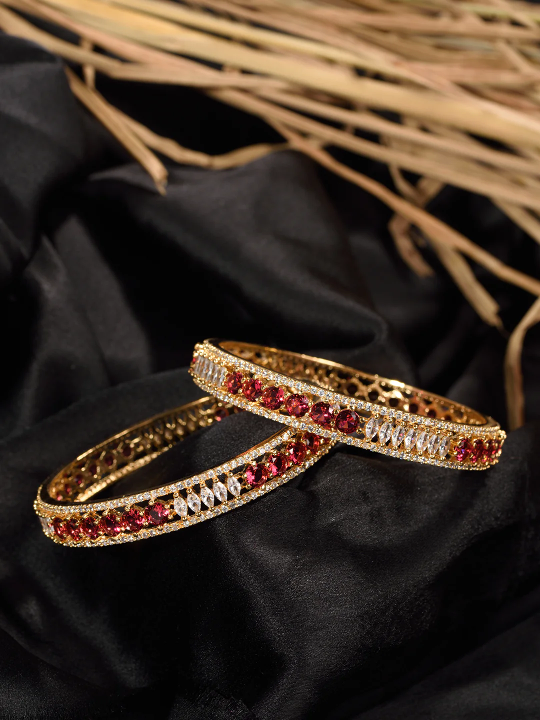 Gold Plated Beaded Red Bangle Jewellery Regular Sale Price ... Kangan designs