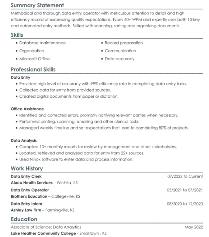 Freshers Resume Summary - JavaTpoint