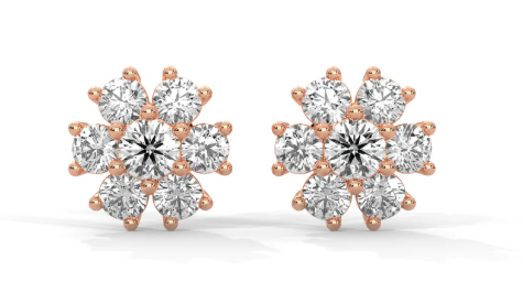 Blossom diamonds stud earrings | Craftier-Mothers and Lab Grown Diamonds