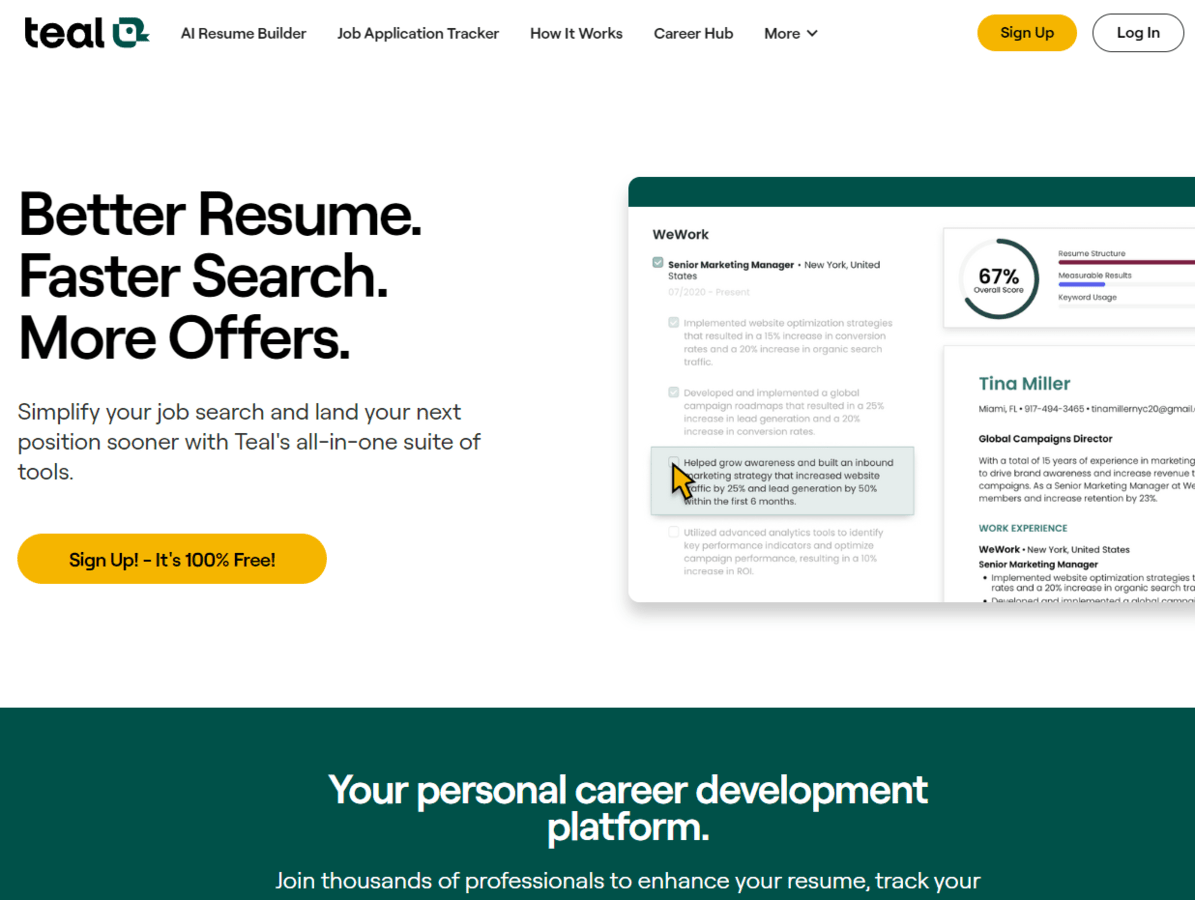 Teal AI: AI-Powered Professional Resume Builder - the geeky codes 2025