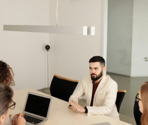 Photo by Edmond Dantès: https://www.pexels.com/photo/man-in-white-suit-jacket-sitting-having-an-interview-4344677/
